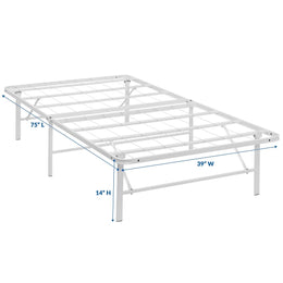 Horizon Twin Stainless Steel Bed Frame in White