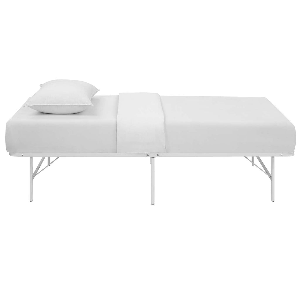 Horizon Twin Stainless Steel Bed Frame in White