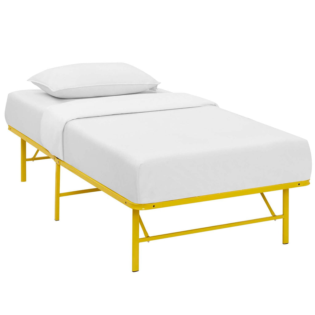 Horizon Twin Stainless Steel Bed Frame in Yellow