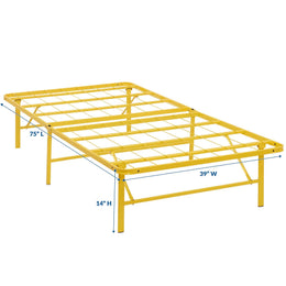 Horizon Twin Stainless Steel Bed Frame in Yellow