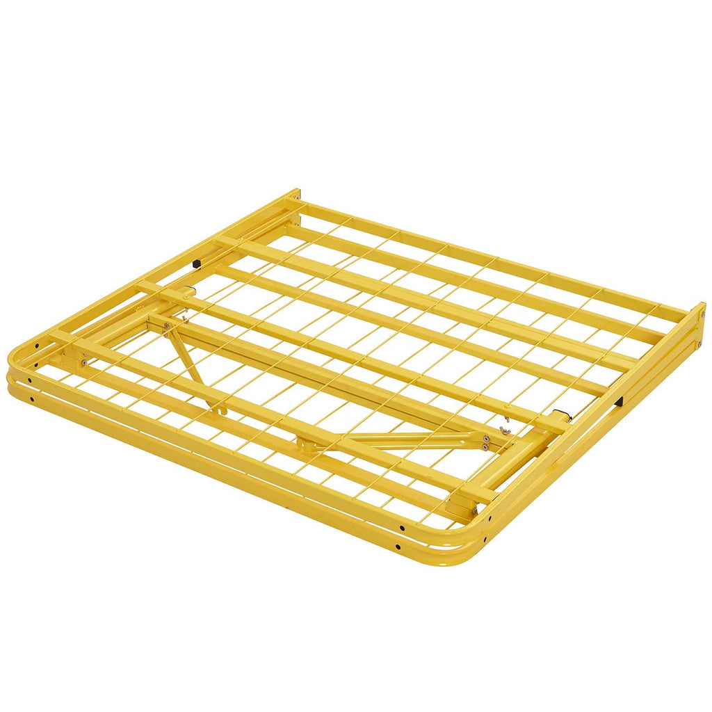 Horizon Twin Stainless Steel Bed Frame in Yellow