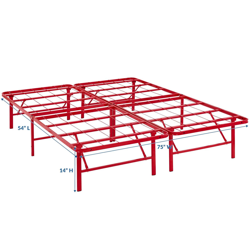 Horizon Full Stainless Steel Bed Frame in Red