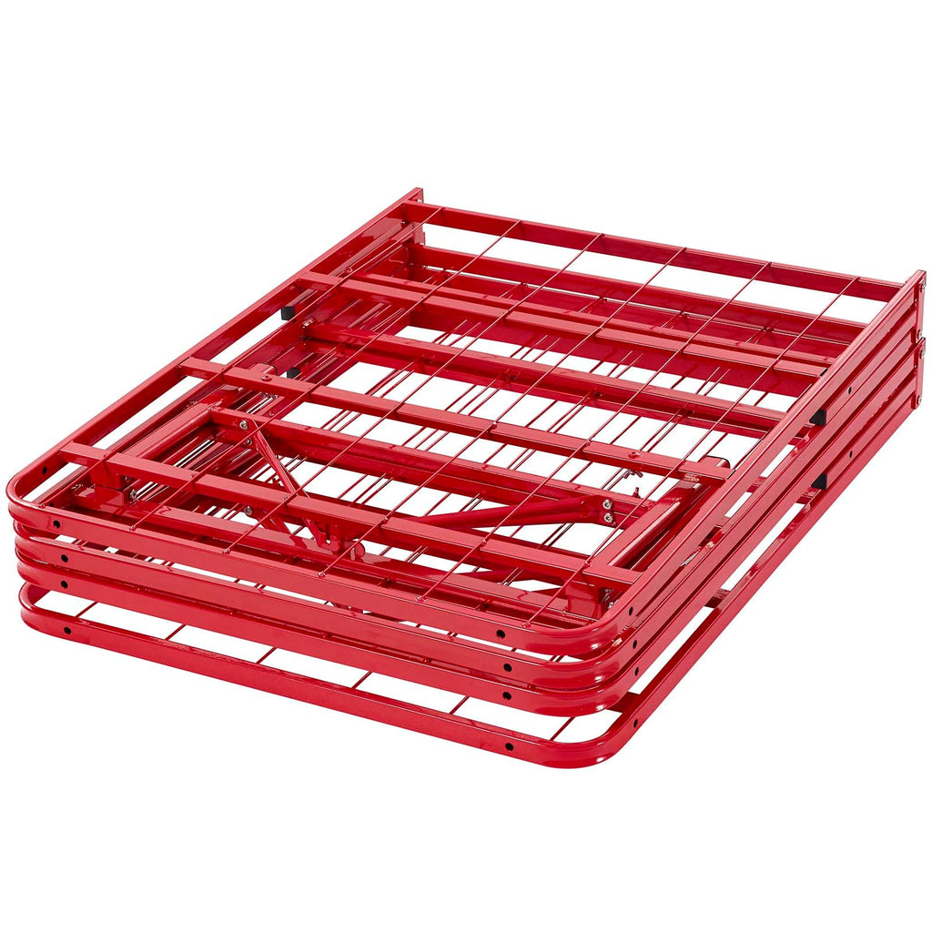 Horizon Full Stainless Steel Bed Frame in Red