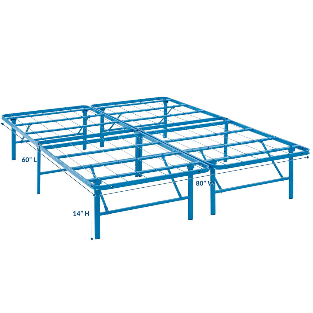 Horizon Queen Stainless Steel Bed Frame in Light Blue