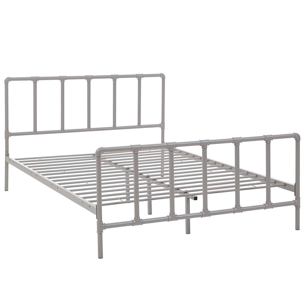 Dower Queen Stainless Steel Bed in Gray