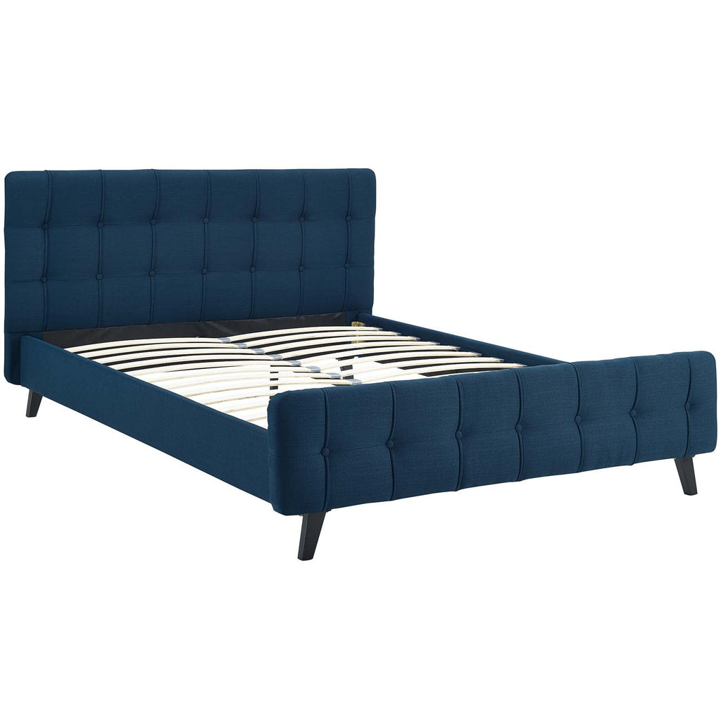 Ophelia Queen Fabric Bed in Azure