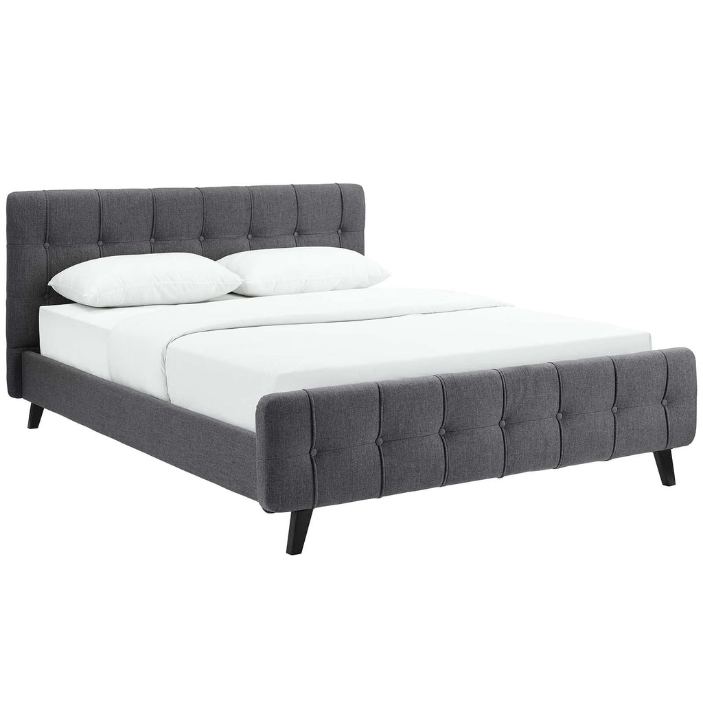 Ophelia Queen Fabric Bed in Gray