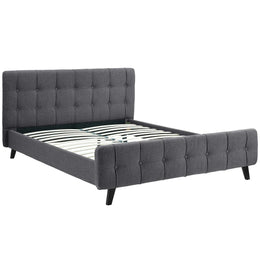 Ophelia Queen Fabric Bed in Gray