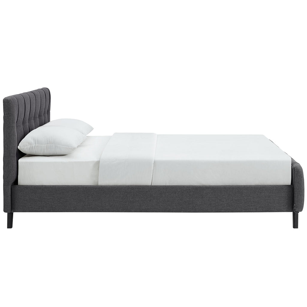 Ophelia Queen Fabric Bed in Gray