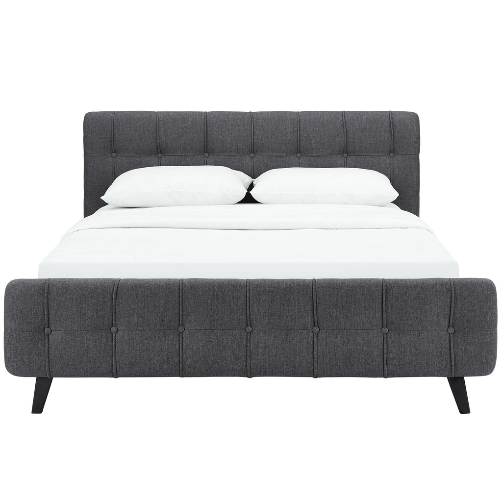 Ophelia Queen Fabric Bed in Gray