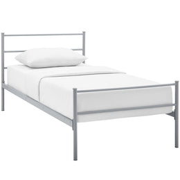 Alina Twin Platform Bed Frame in Gray