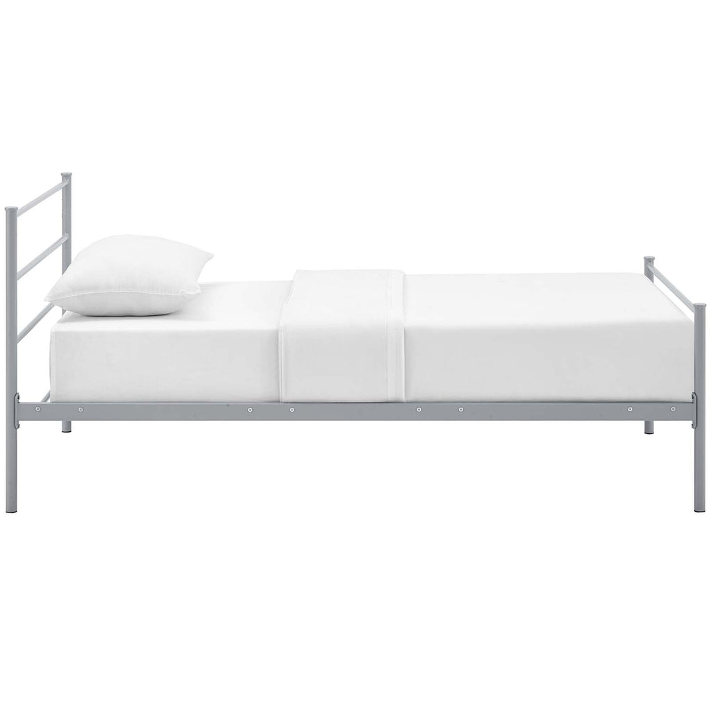 Alina Twin Platform Bed Frame in Gray