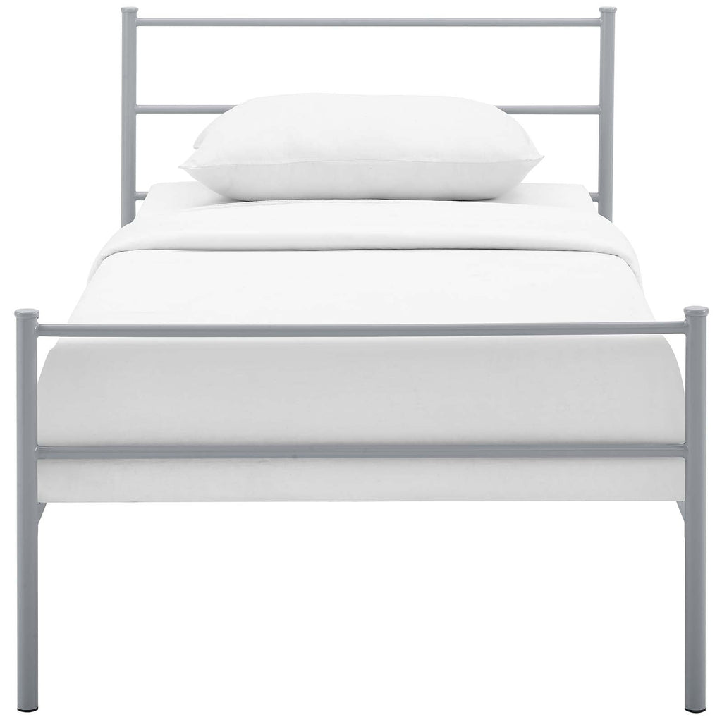 Alina Twin Platform Bed Frame in Gray