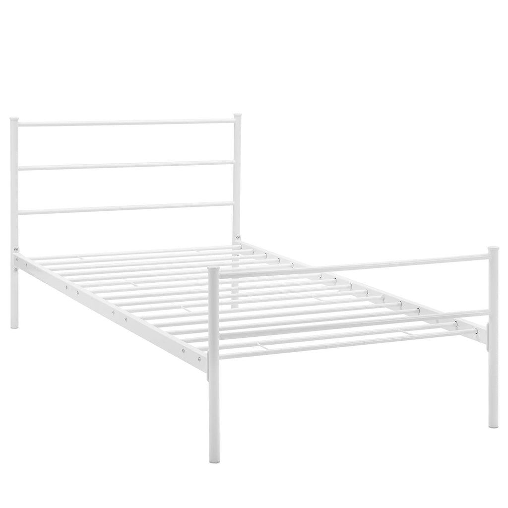 Alina Twin Platform Bed Frame in White