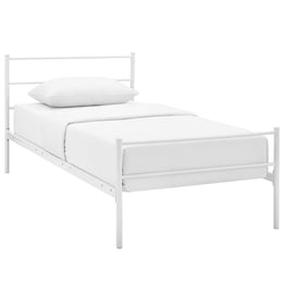 Alina Twin Platform Bed Frame in White