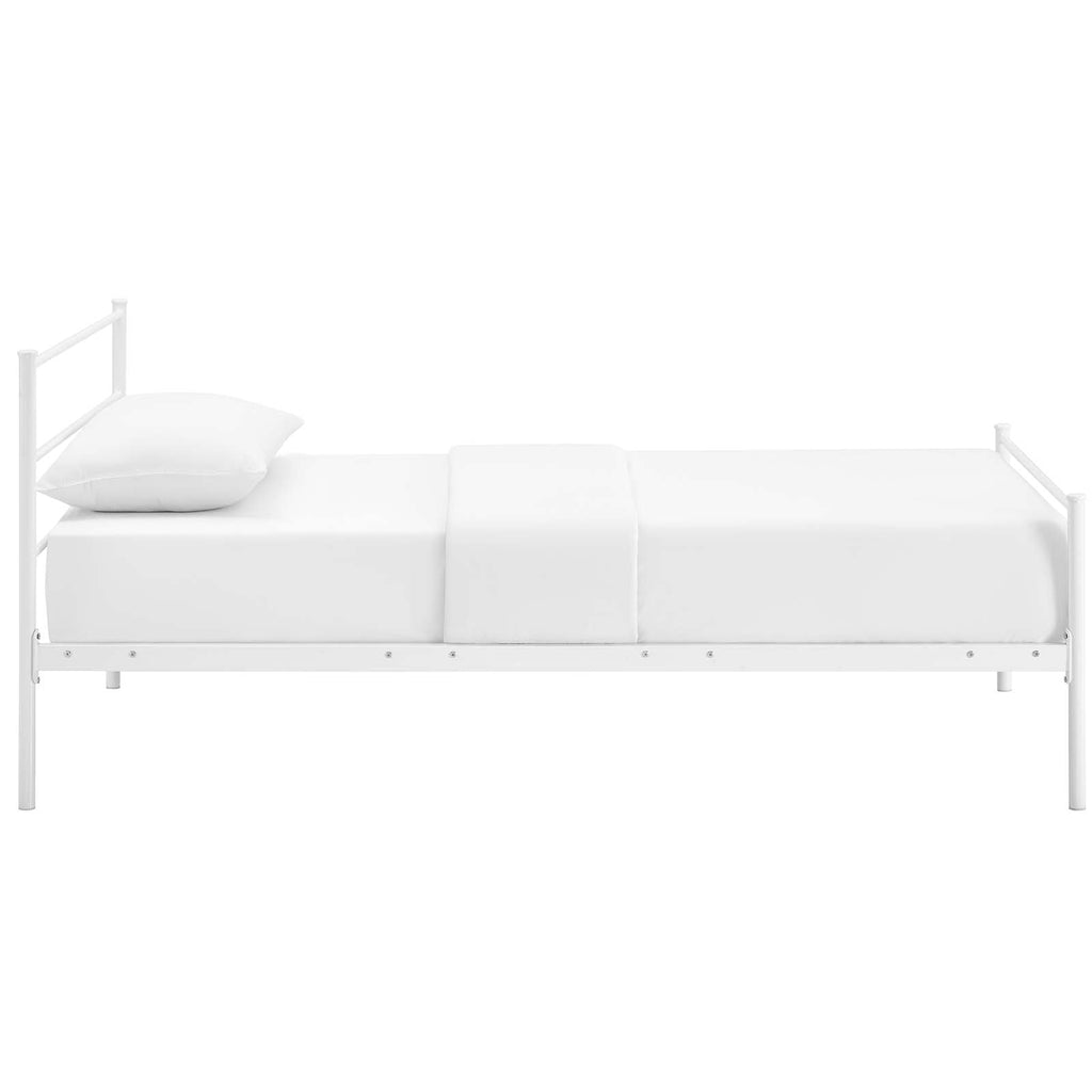 Alina Twin Platform Bed Frame in White