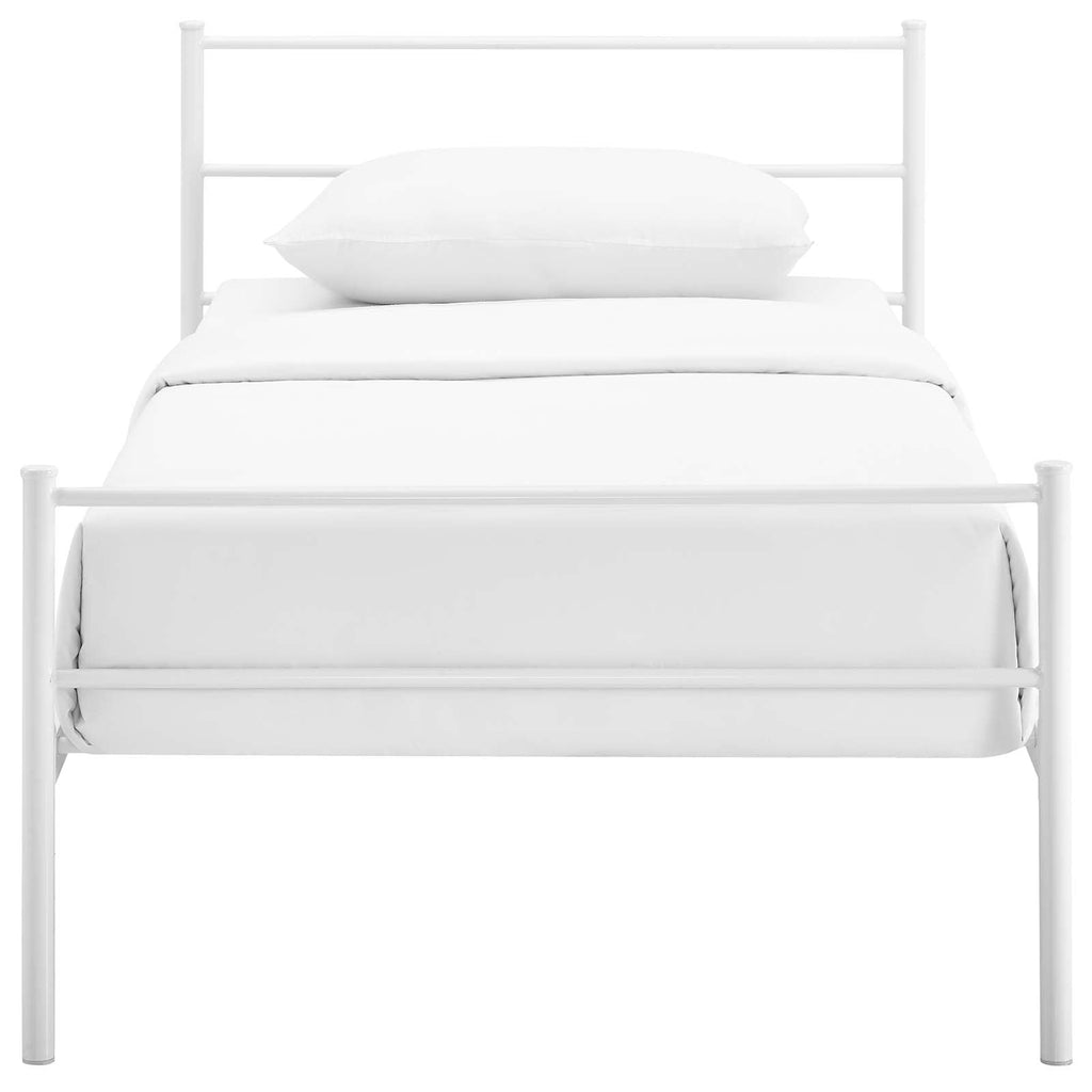 Alina Twin Platform Bed Frame in White