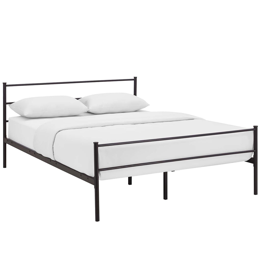 Alina Full Platform Bed Frame in Brown