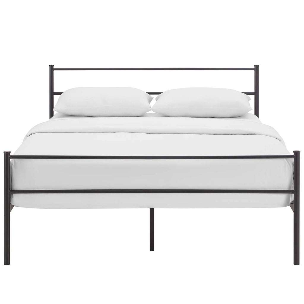 Alina Full Platform Bed Frame in Brown