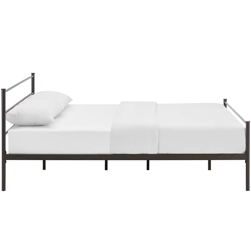 Alina Queen Platform Bed Frame in Brown