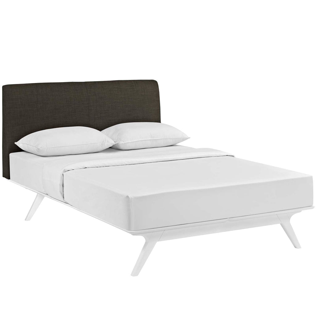 Tracy Queen Bed in White Brown
