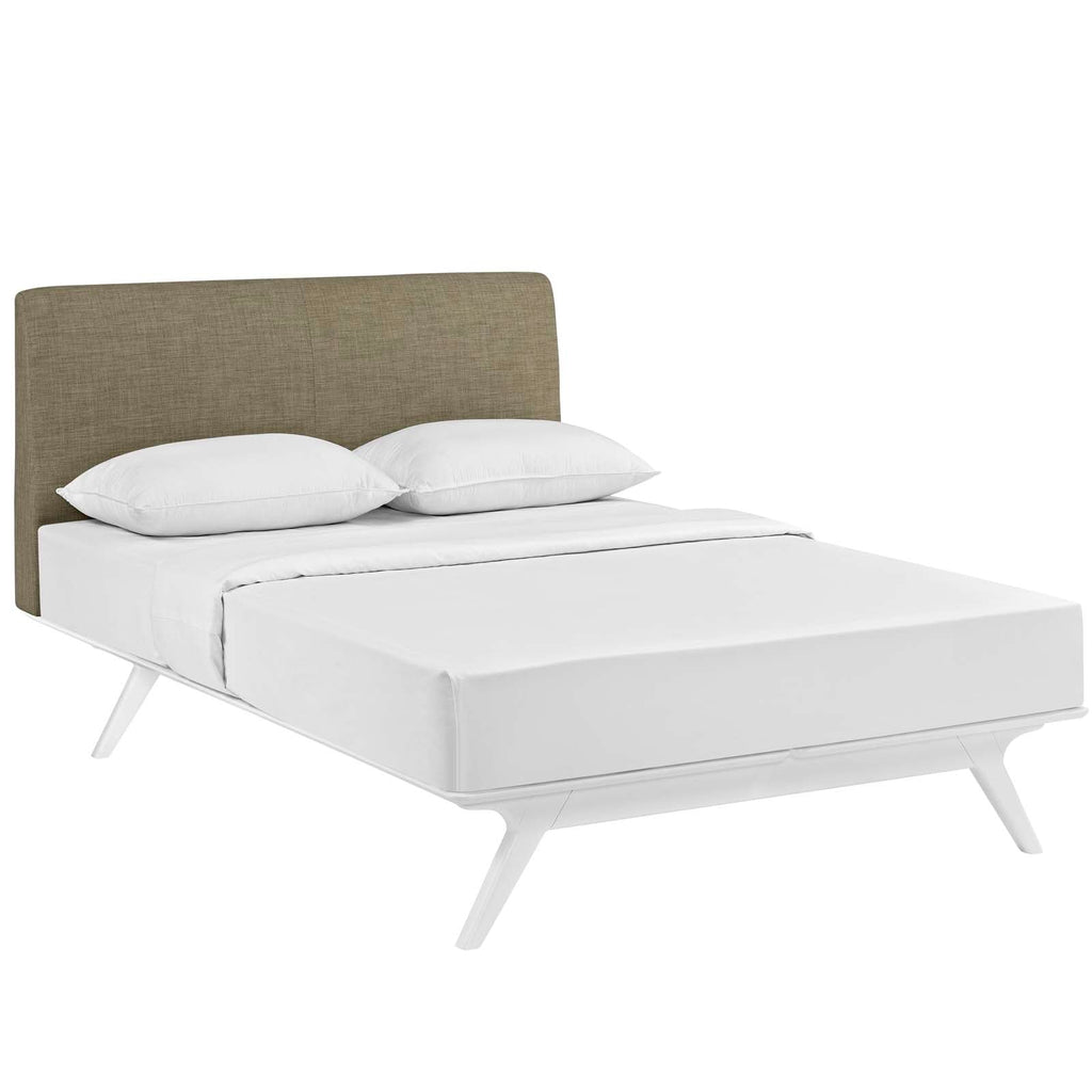 Tracy Queen Bed in White Latte