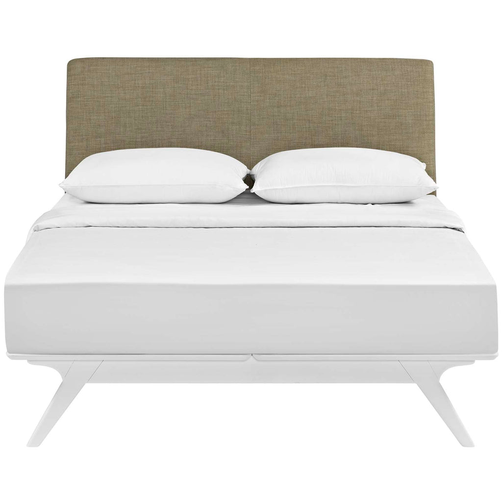 Tracy Queen Bed in White Latte