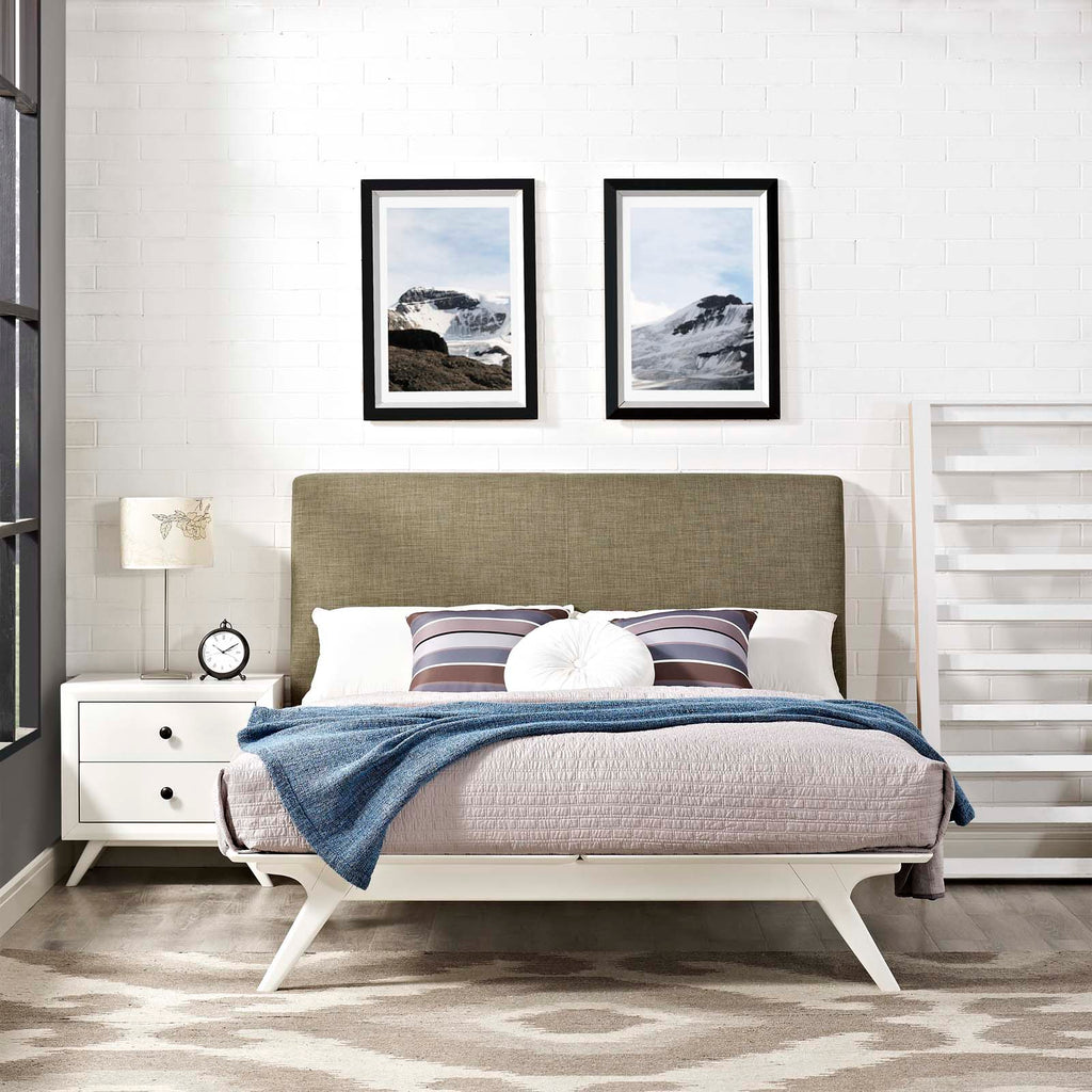 Tracy Queen Bed in White Latte