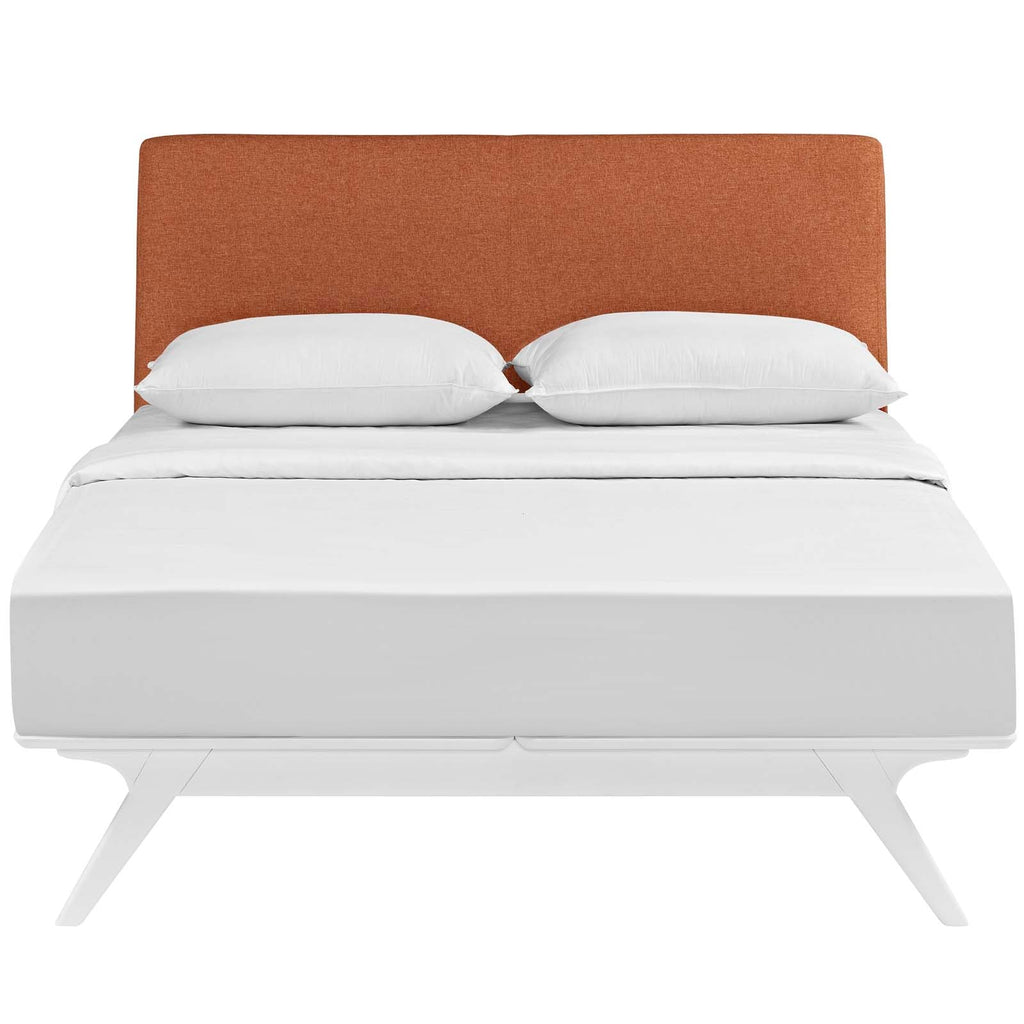Tracy Queen Bed in White Orange