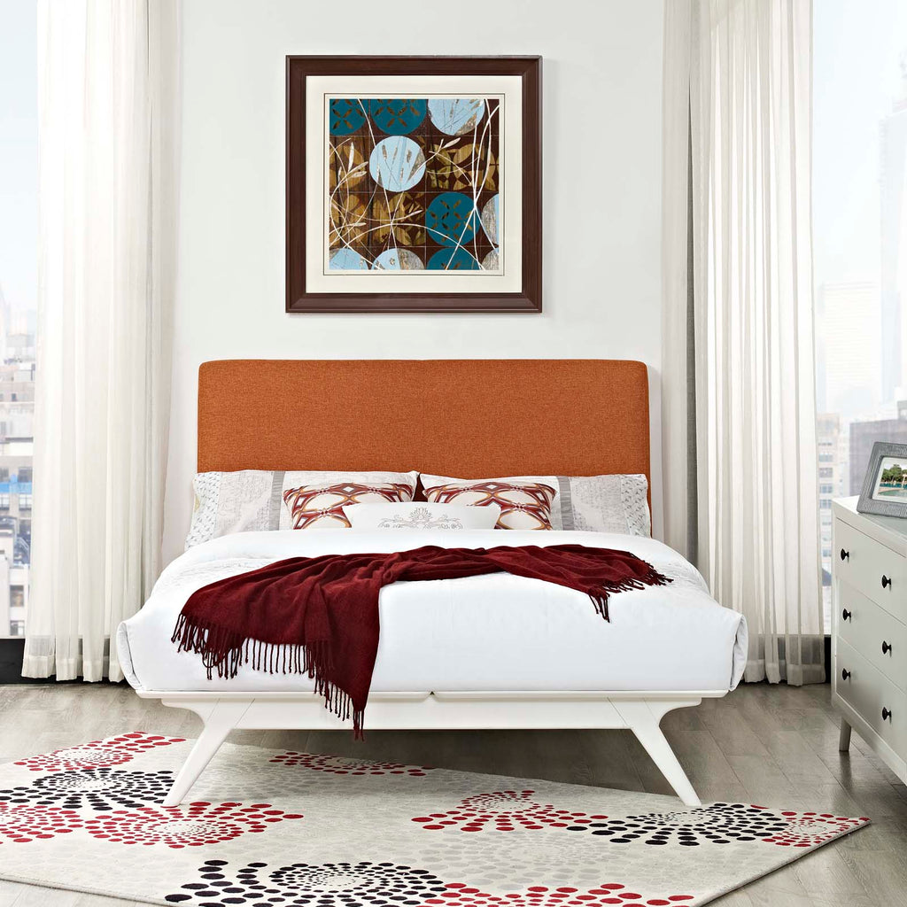 Tracy Queen Bed in White Orange