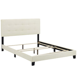 Amira Twin Performance Velvet Bed in Ivory