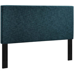 Taylor Twin Upholstered Linen Fabric Headboard in Azure