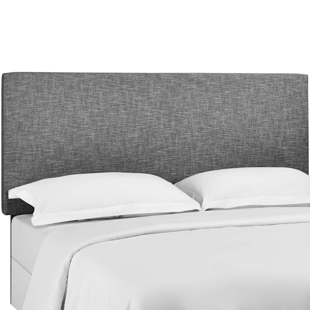 Taylor Twin Upholstered Linen Fabric Headboard in Light Gray