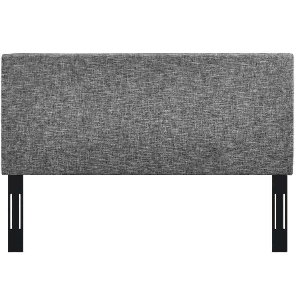 Taylor Twin Upholstered Linen Fabric Headboard in Light Gray