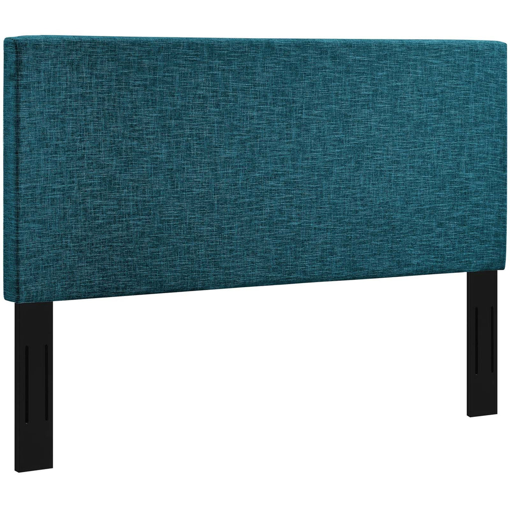 Taylor Full / Queen Upholstered Linen Fabric Headboard in Teal