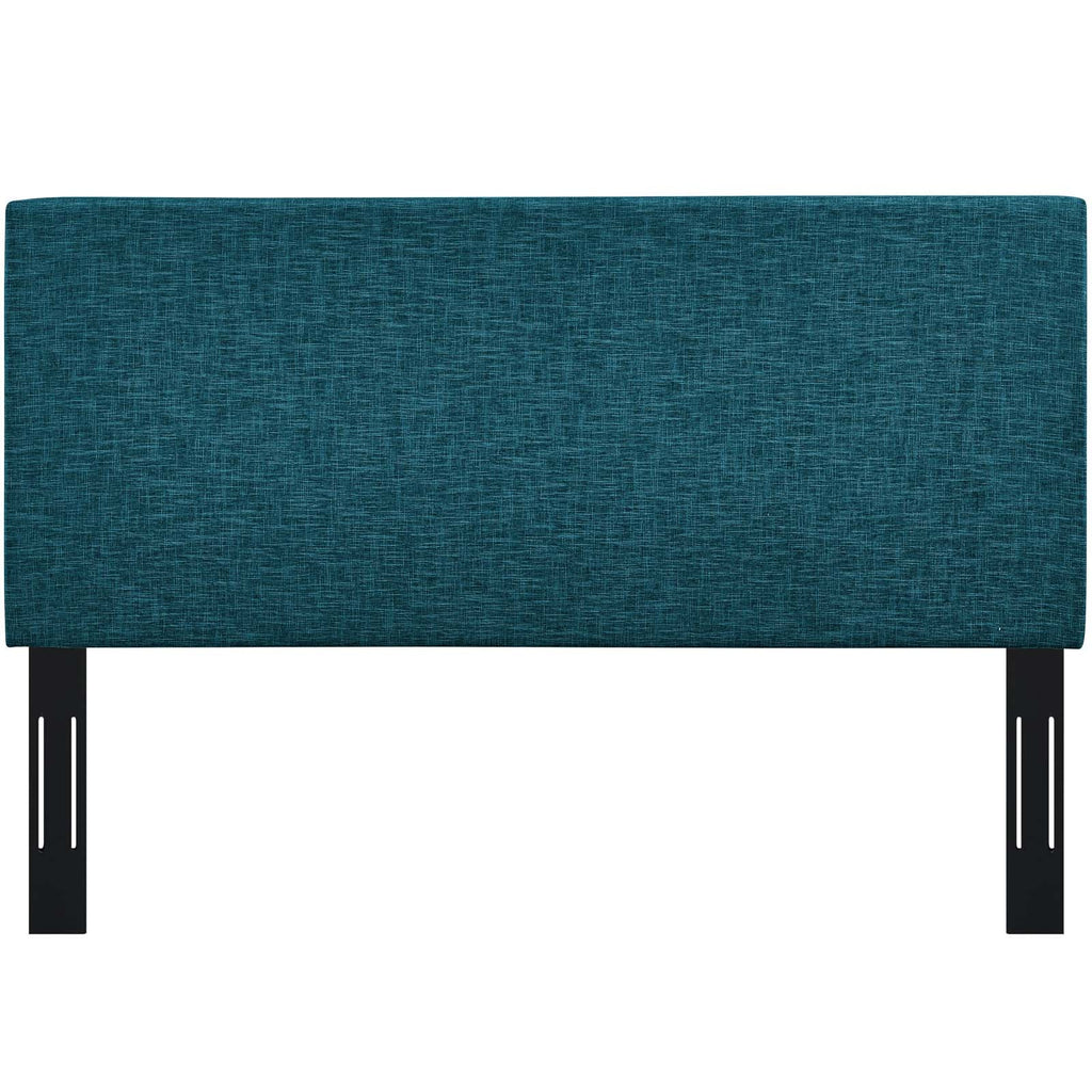 Taylor Full / Queen Upholstered Linen Fabric Headboard in Teal