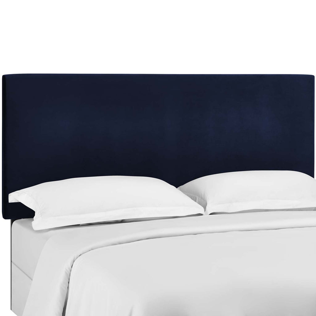 Taylor Full / Queen Upholstered Performance Velvet Headboard in Midnight Blue