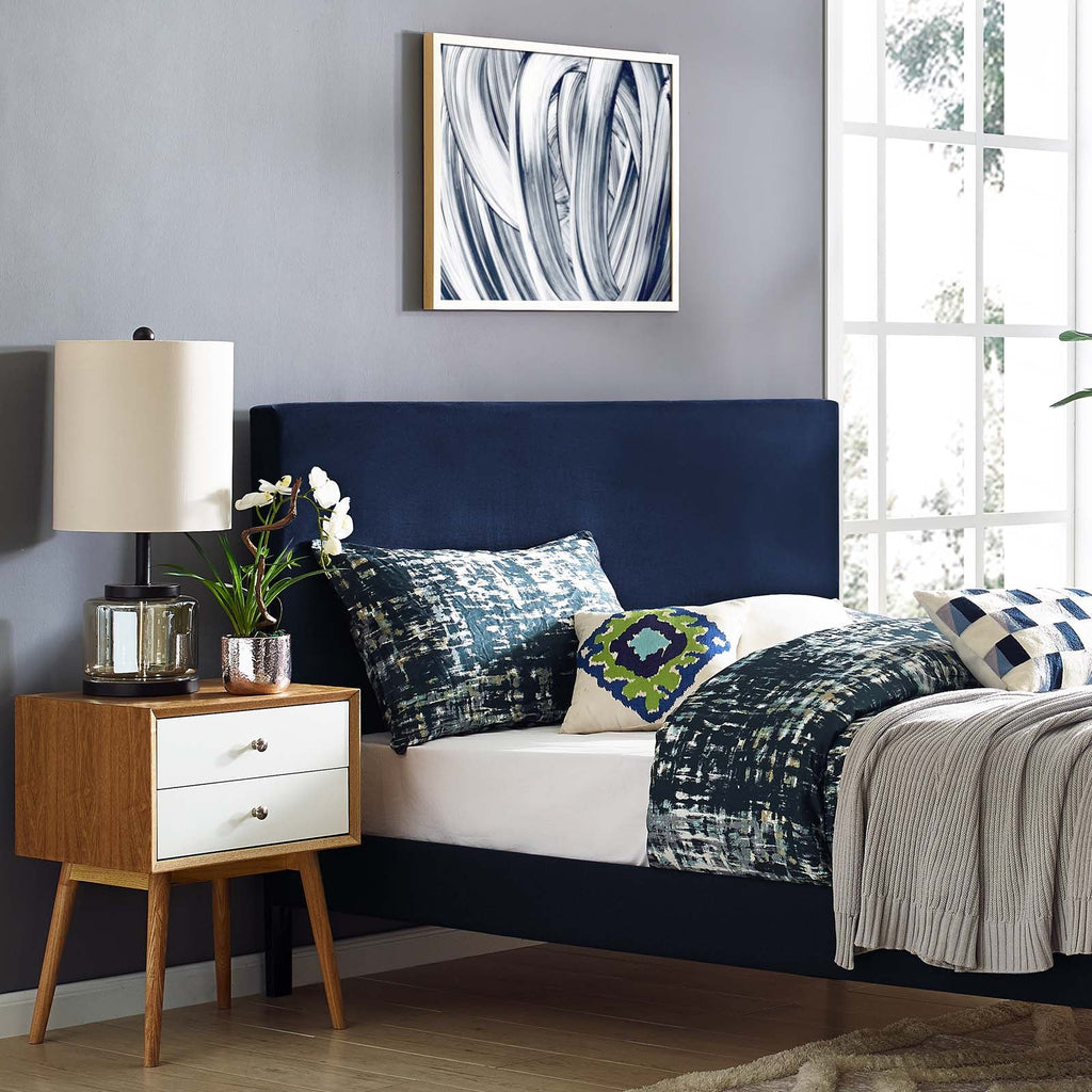 Taylor Full / Queen Upholstered Performance Velvet Headboard in Midnight Blue