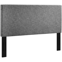 Taylor King and California King Upholstered Linen Fabric Headboard in Light Gray