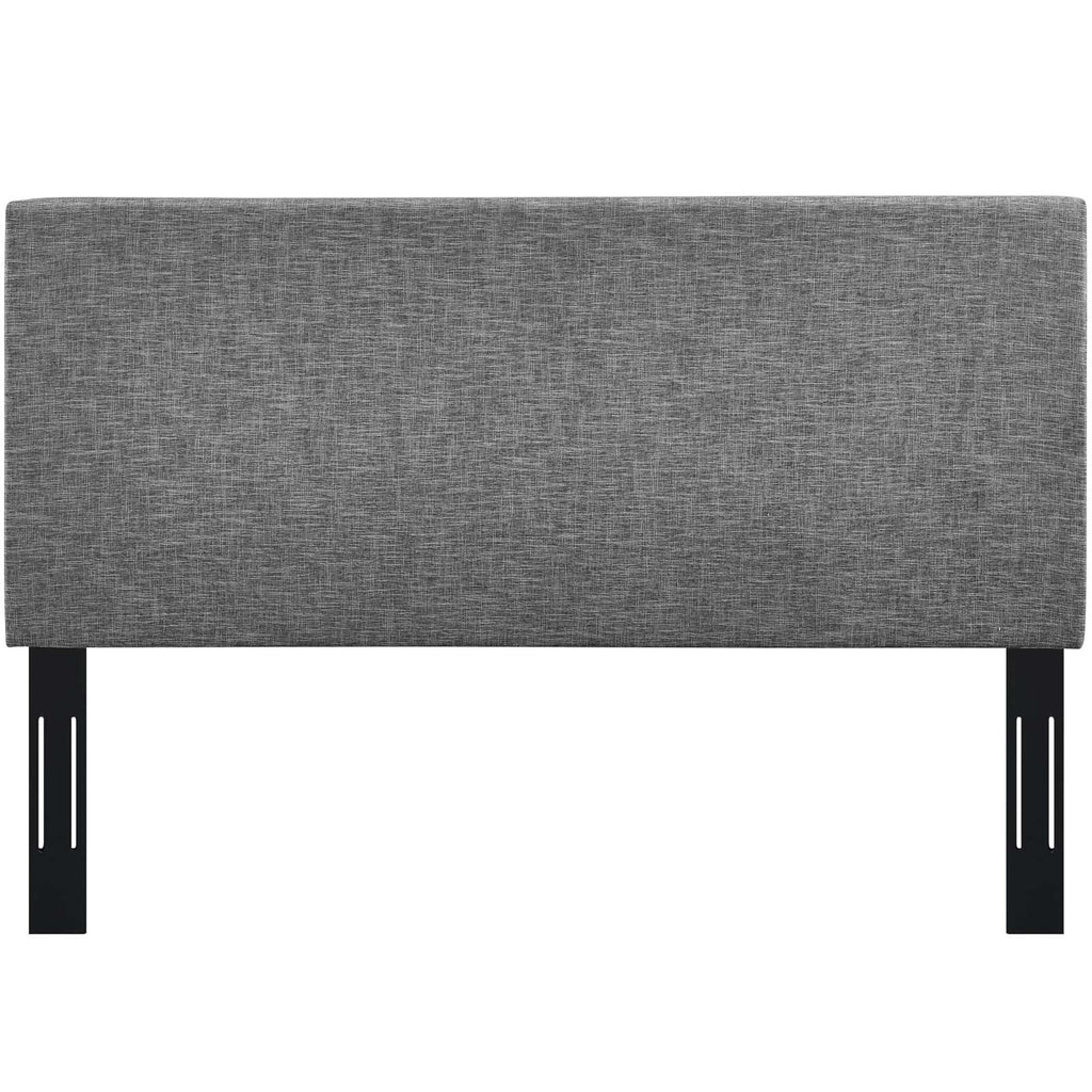 Taylor King and California King Upholstered Linen Fabric Headboard in Light Gray