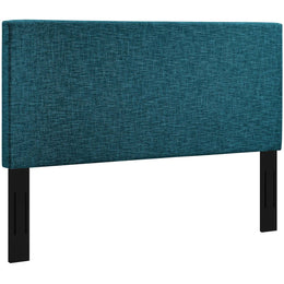 Taylor King and California King Upholstered Linen Fabric Headboard in Teal