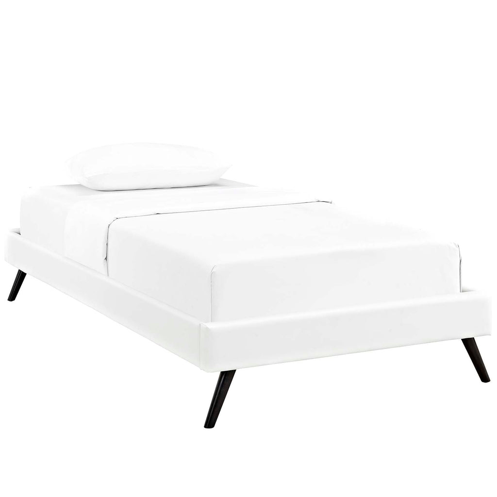 Loryn Twin Vinyl Bed Frame with Round Splayed Legs