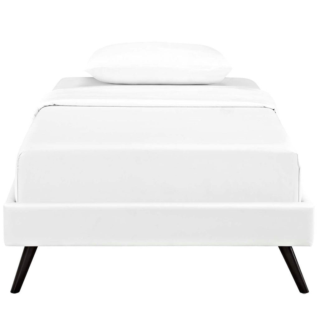 Loryn Twin Vinyl Bed Frame with Round Splayed Legs