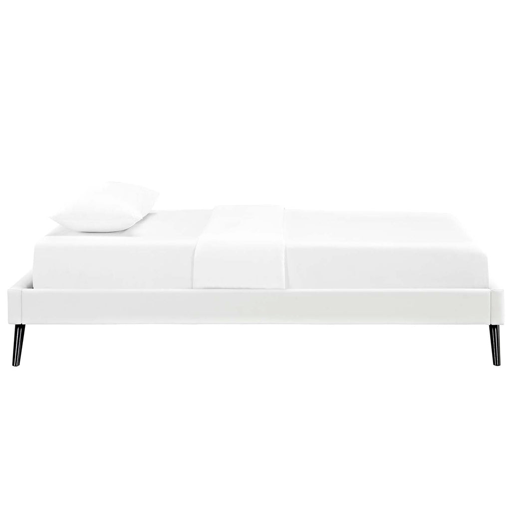 Loryn Twin Vinyl Bed Frame with Round Splayed Legs