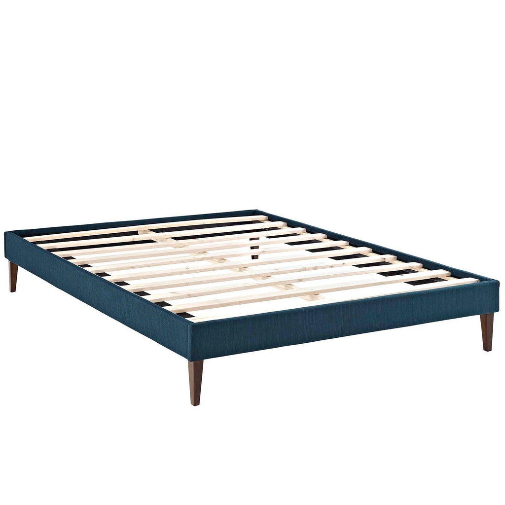 Tessie Full Fabric Bed Frame with Squared Tapered Legs in Azure