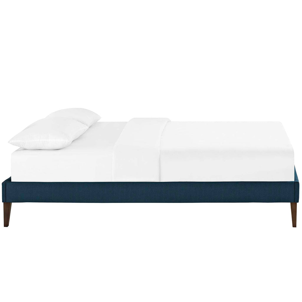 Tessie Full Fabric Bed Frame with Squared Tapered Legs in Azure