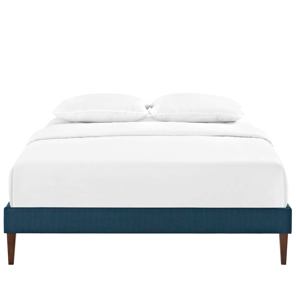 Tessie Full Fabric Bed Frame with Squared Tapered Legs in Azure