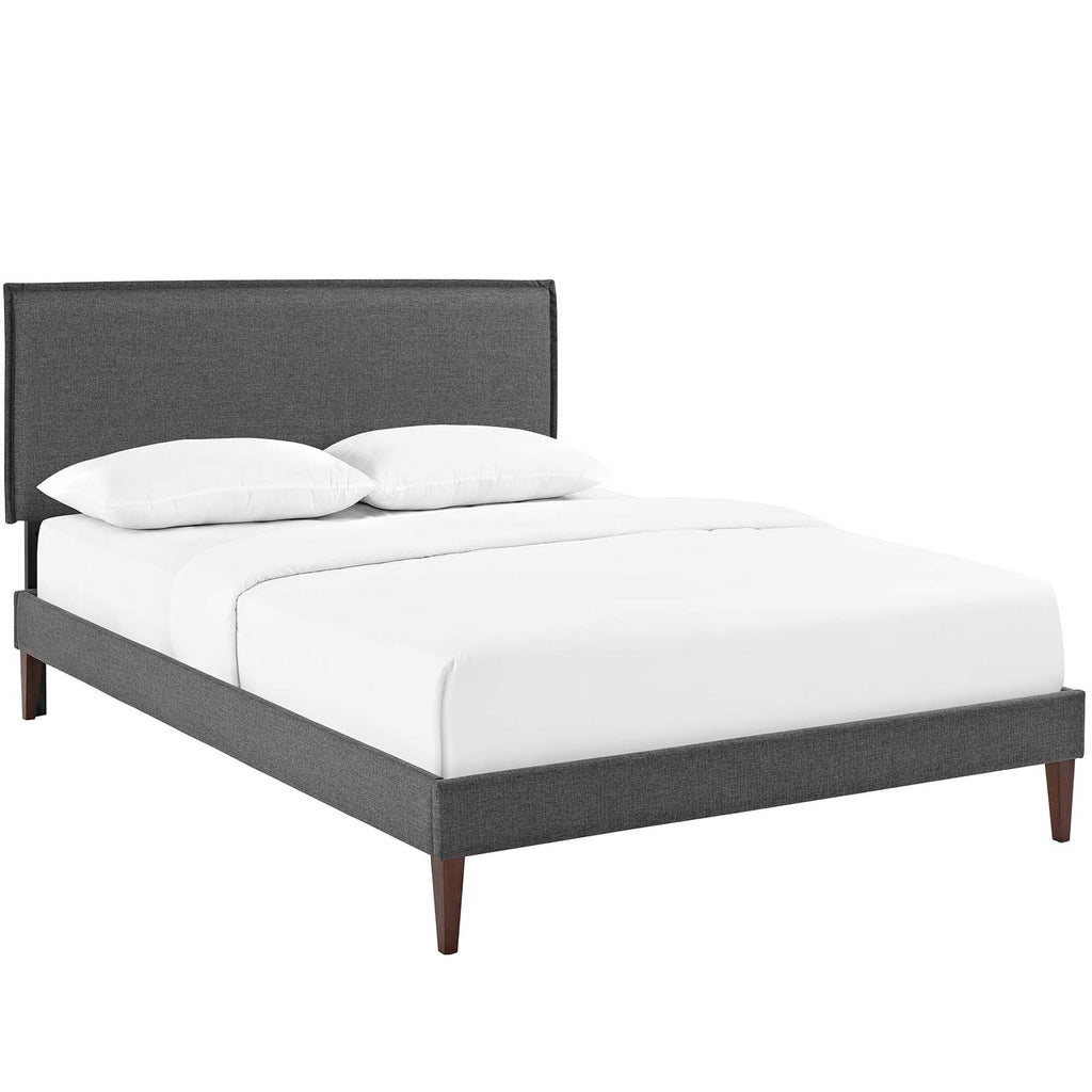 Amaris King Fabric Platform Bed with Squared Tapered Legs