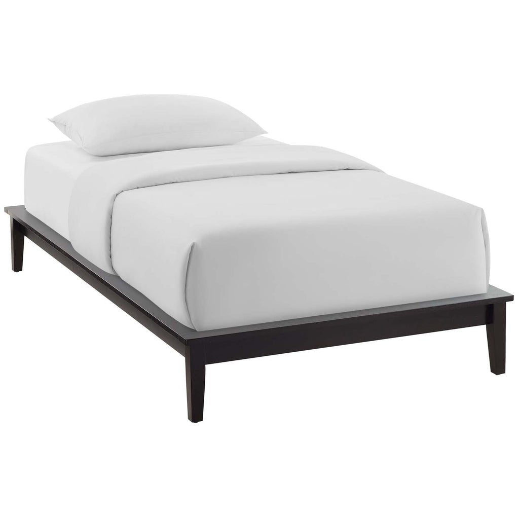 Lodge Twin Wood Platform Bed Frame in Cappuccino