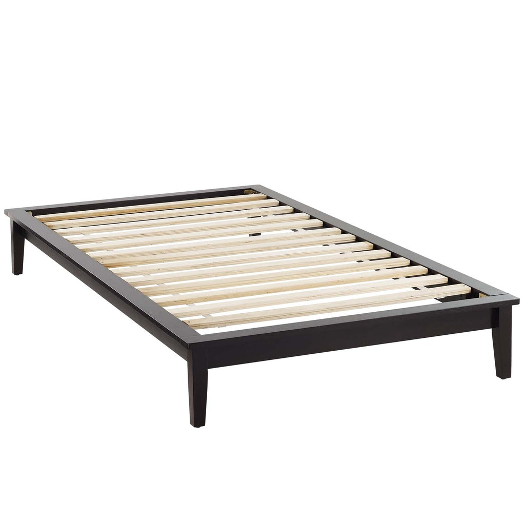 Lodge Twin Wood Platform Bed Frame in Cappuccino